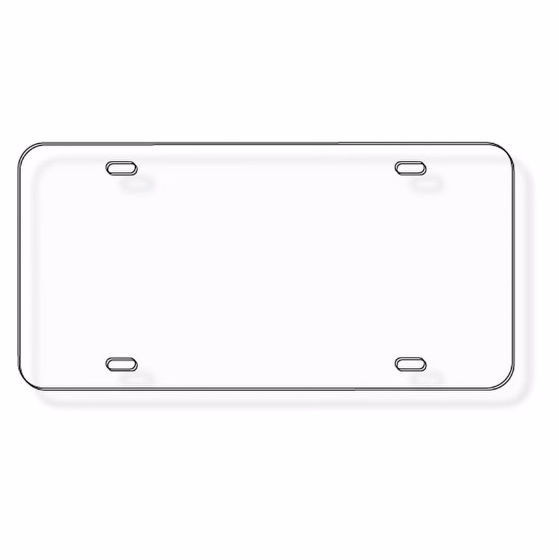 Car Licence Plates .060 Clear Polytrans (5.875" x 11.875") / Screen-printed