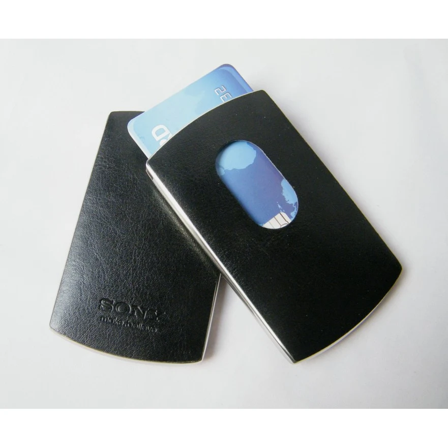 PU Leather Hand Push Card Holder 1