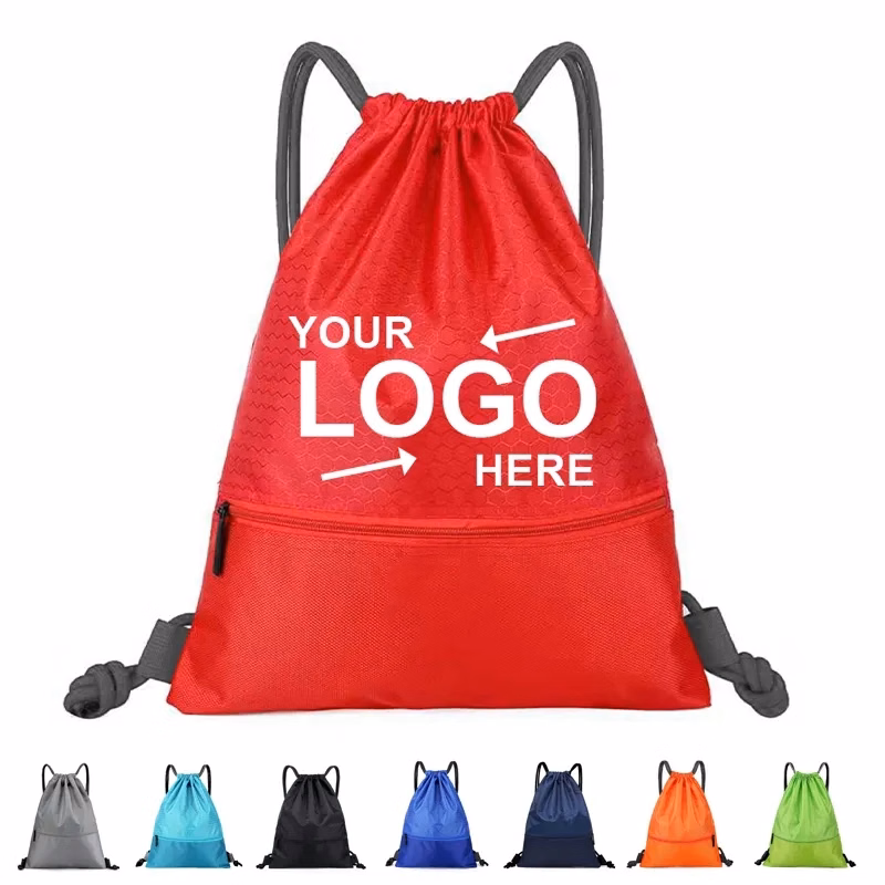 Drawstring Backpack With Zip Pocket