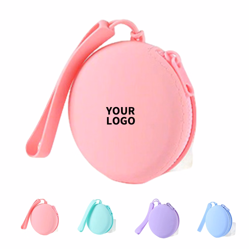 Round Wrist Strap Coin Holder With Compact Case