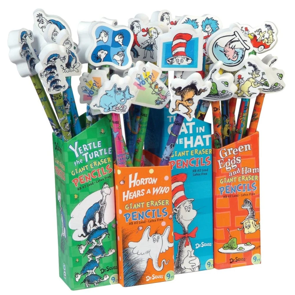 Dr. Seuss #2 Pencils - Giant Silk Screen Eraser 1