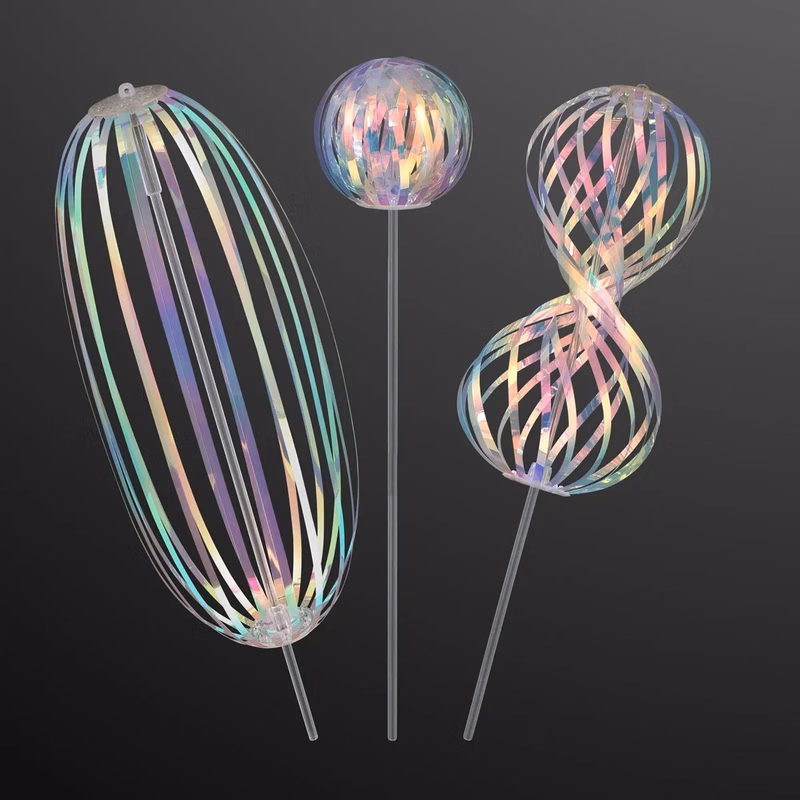Iridescent Ribbons Swirling Spin Toy, NON-Light Up