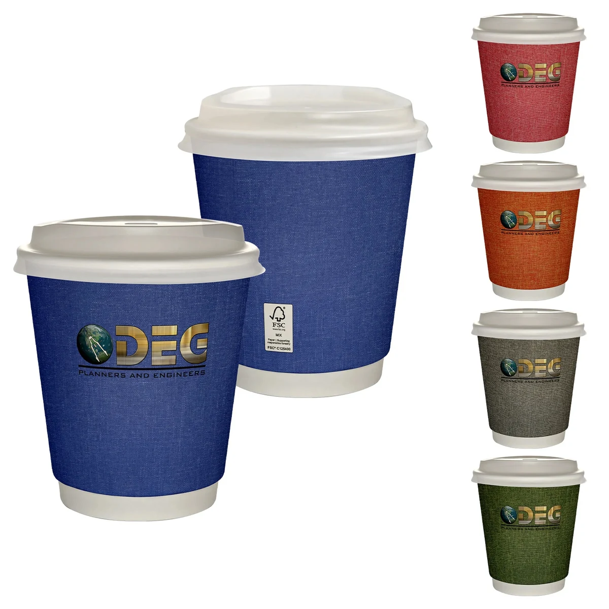 10 oz Full Color Ridge Insulated Paper Cup With Lid 1