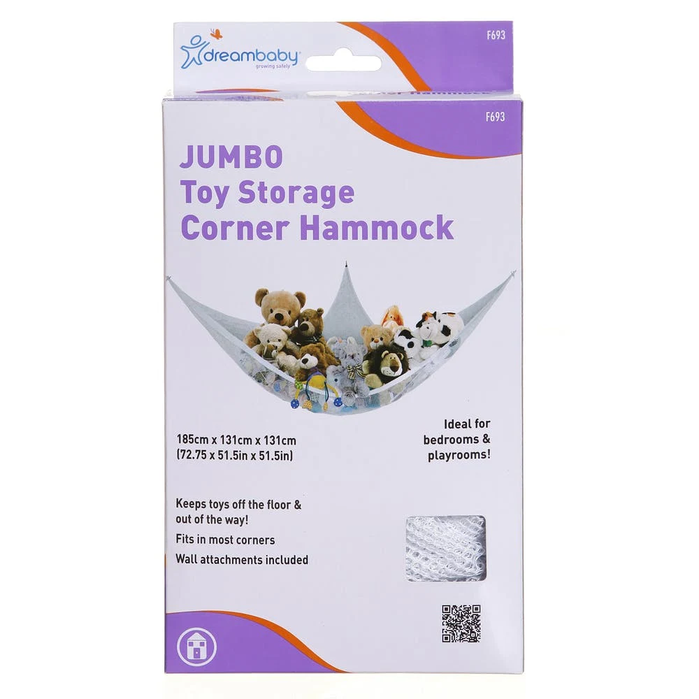 Toy Storage Corner Hammocks - Jumbo Wall Attachments Included 1