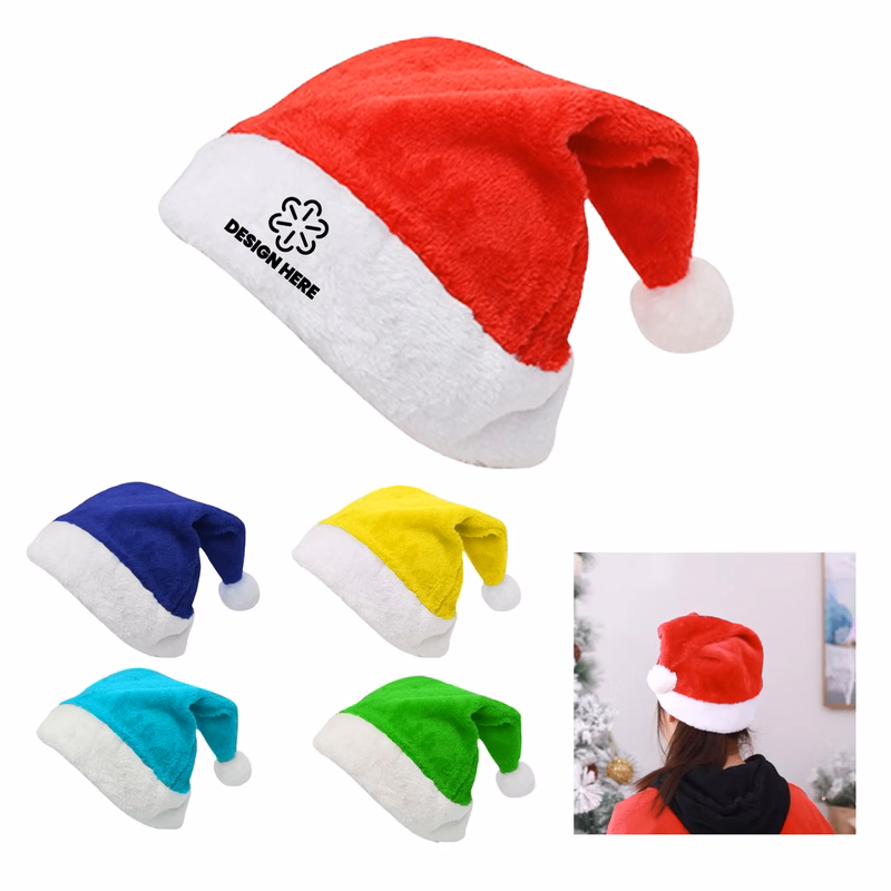 Christmas Santa Hat Colorful Adult Embroidered
