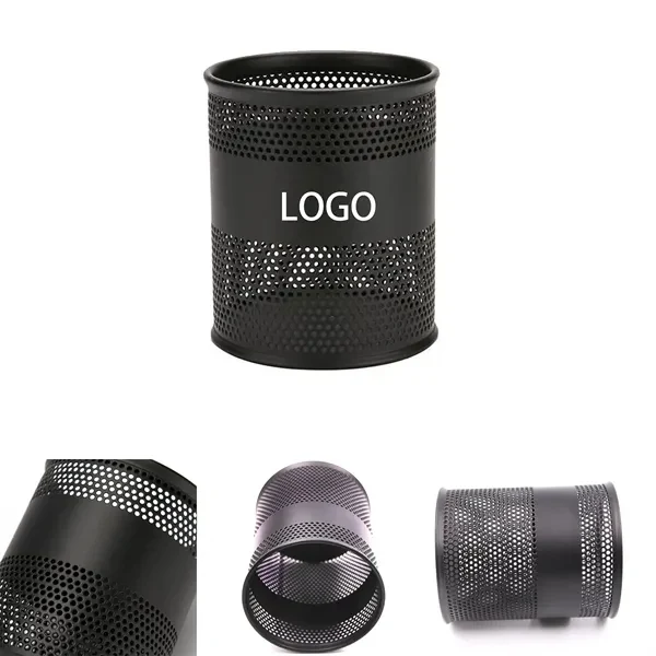 Custom Black Pen Holder with Storage Space — Desk Organization Corporate Gift 1