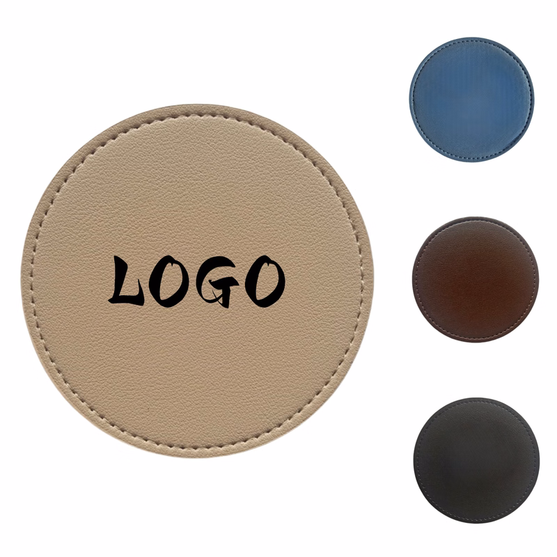 Round Leather Drink Coasters Protection for Home Decor
