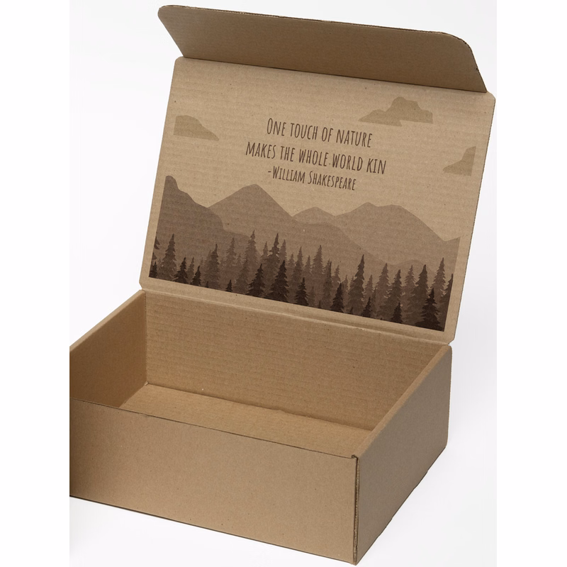 Full Color Natural Brown Display Mailer Box w/Inside Imprint (12" x 9" x 4")