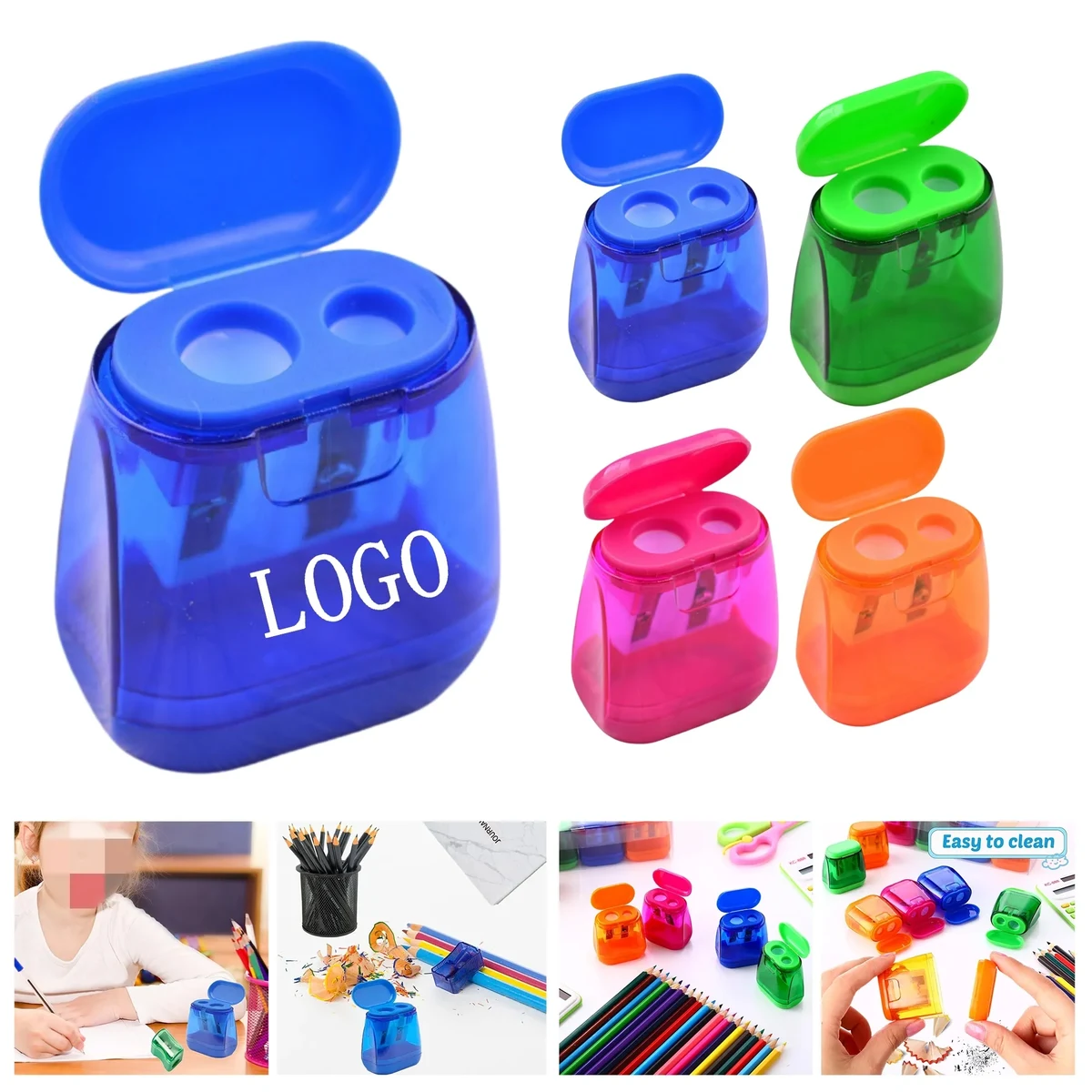 Portable Double Hole Pencil Sharpener 1