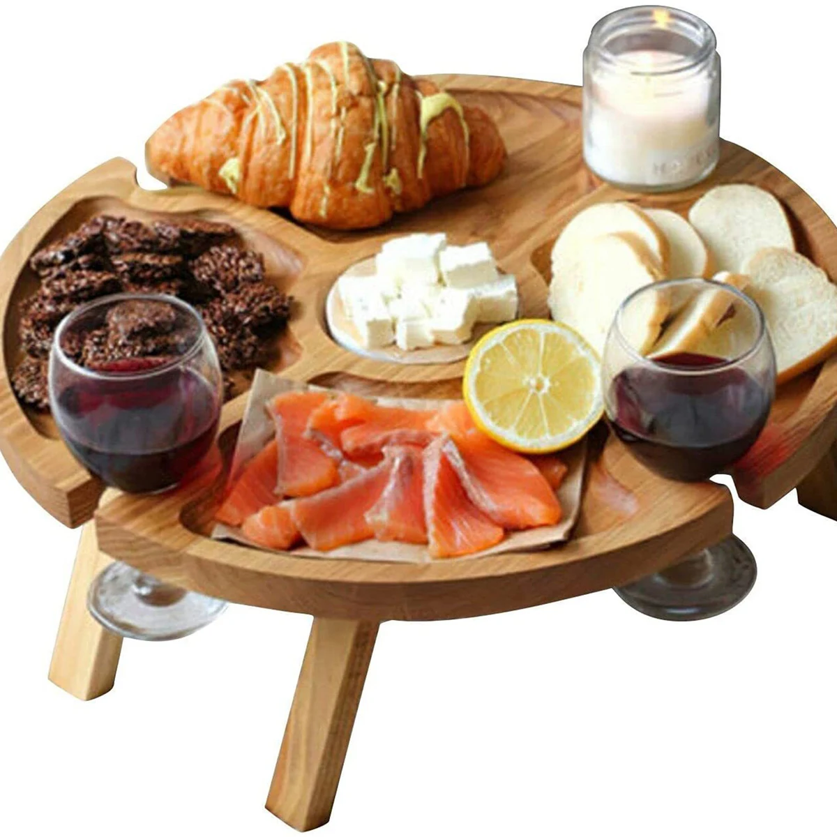 Portable Wooden Wine Table 1