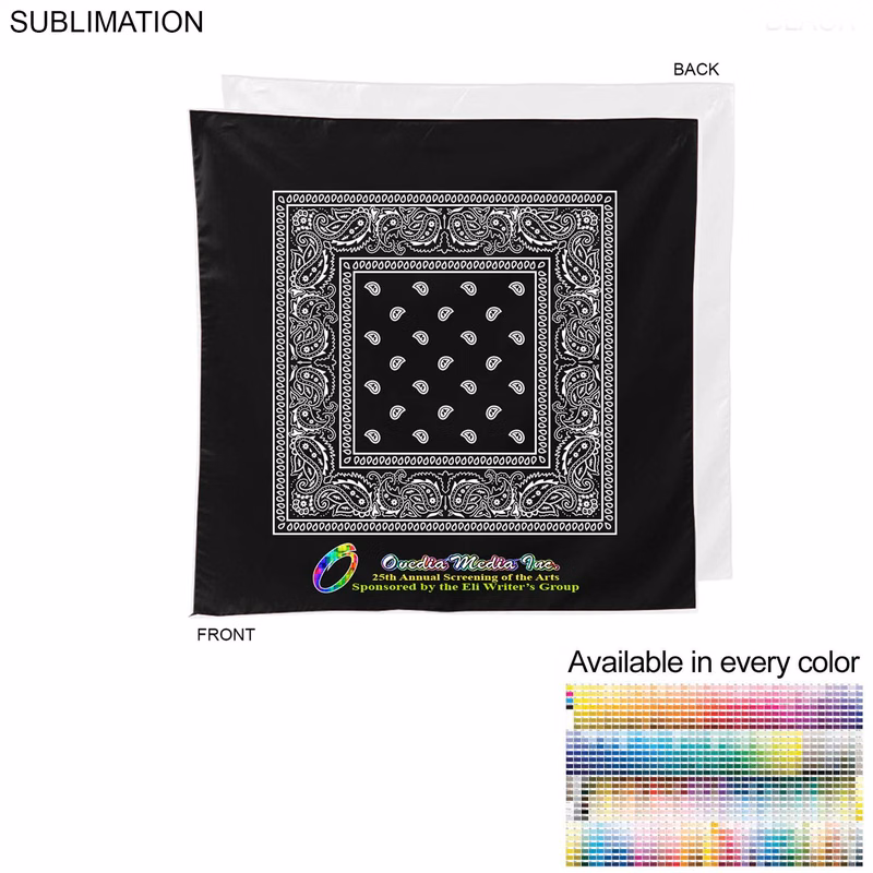 Paisley Bandana, 22x22, Sublimated Edge to Edge 1 side