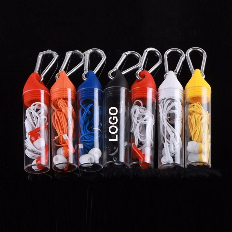 2-in-1 Earbuds with Case and Carabiner