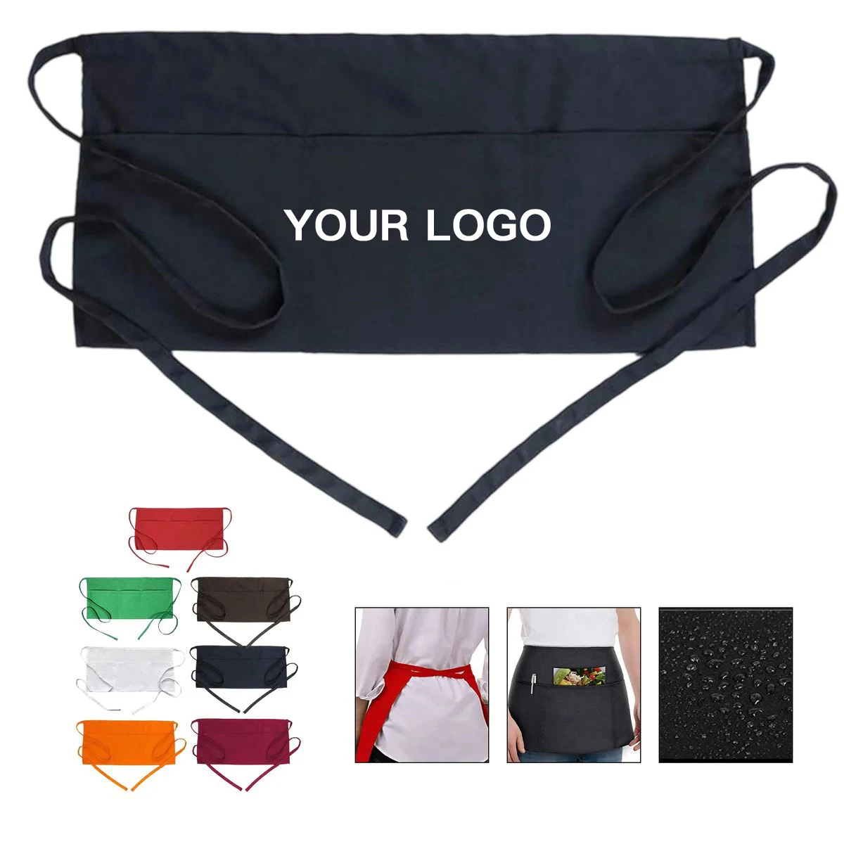 Three Pocket Half Apron for Food Service Staff 1