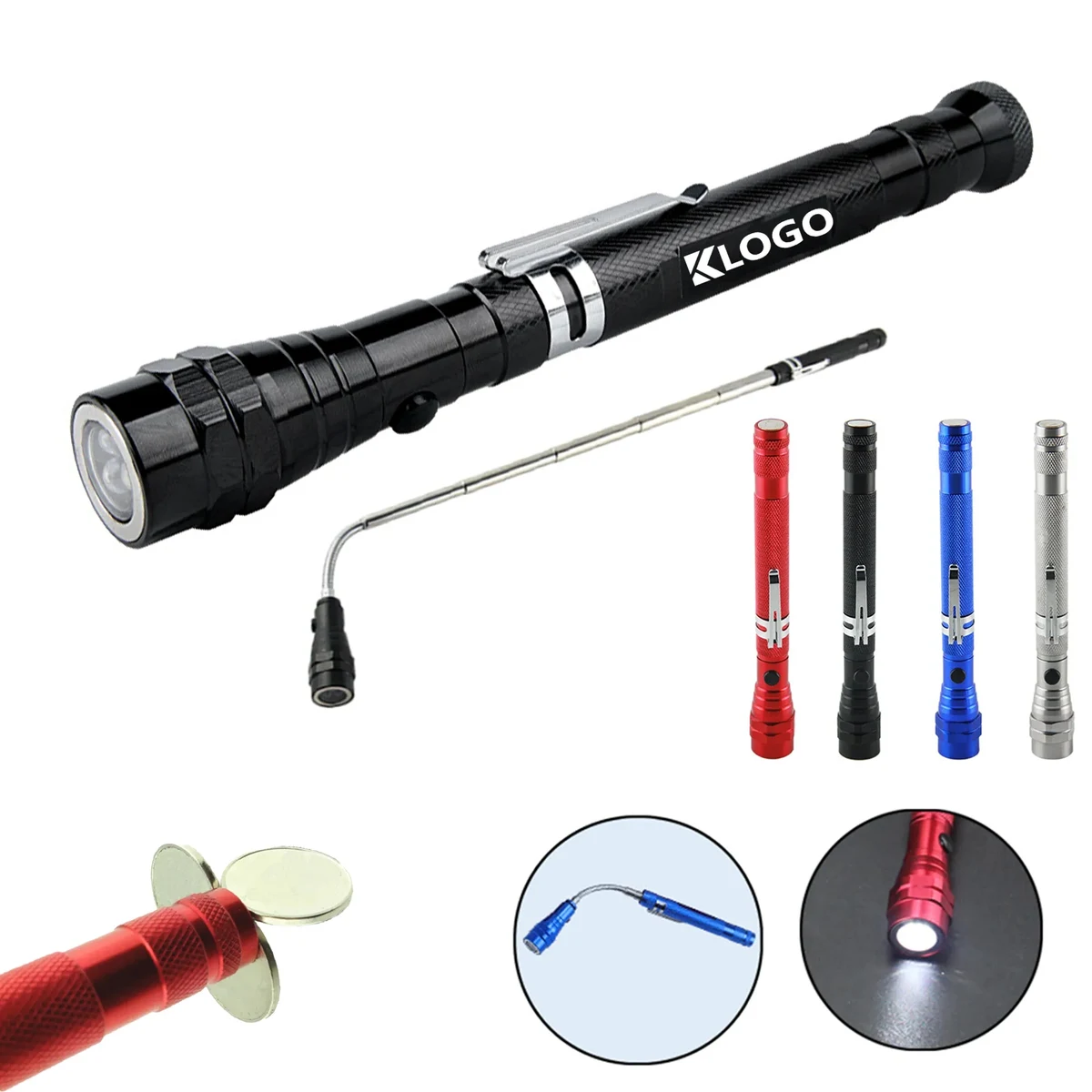 3 LED Magnetic Telescopic Flashlight 1