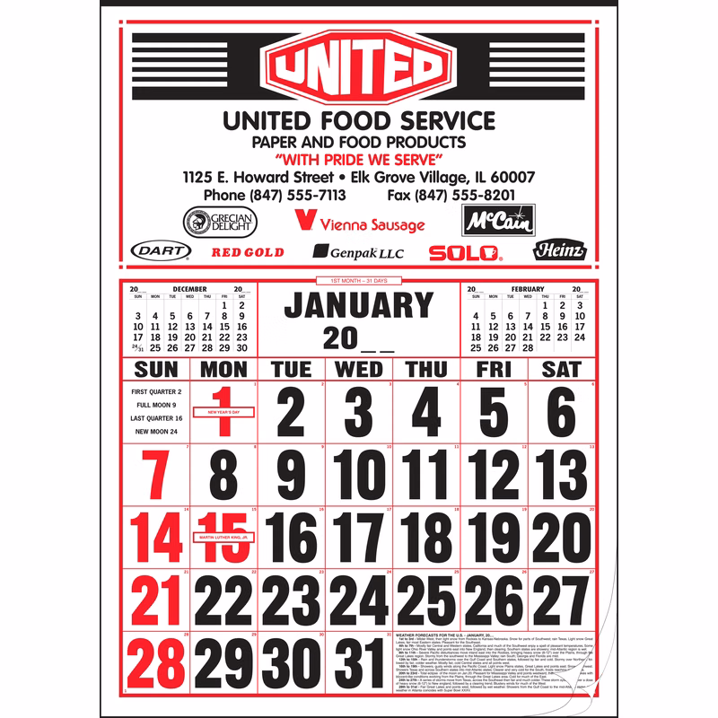 Style 85 Large 12-Sheet Calendar
