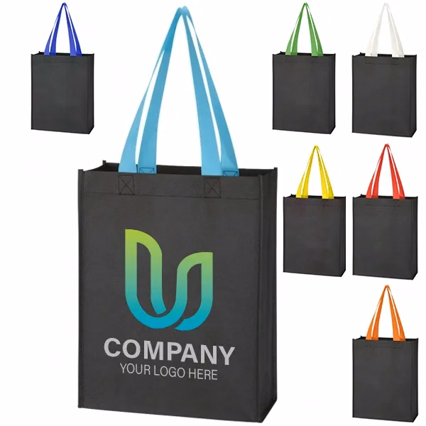 Non-woven Two-tone tote bag-9.5x12x4.5