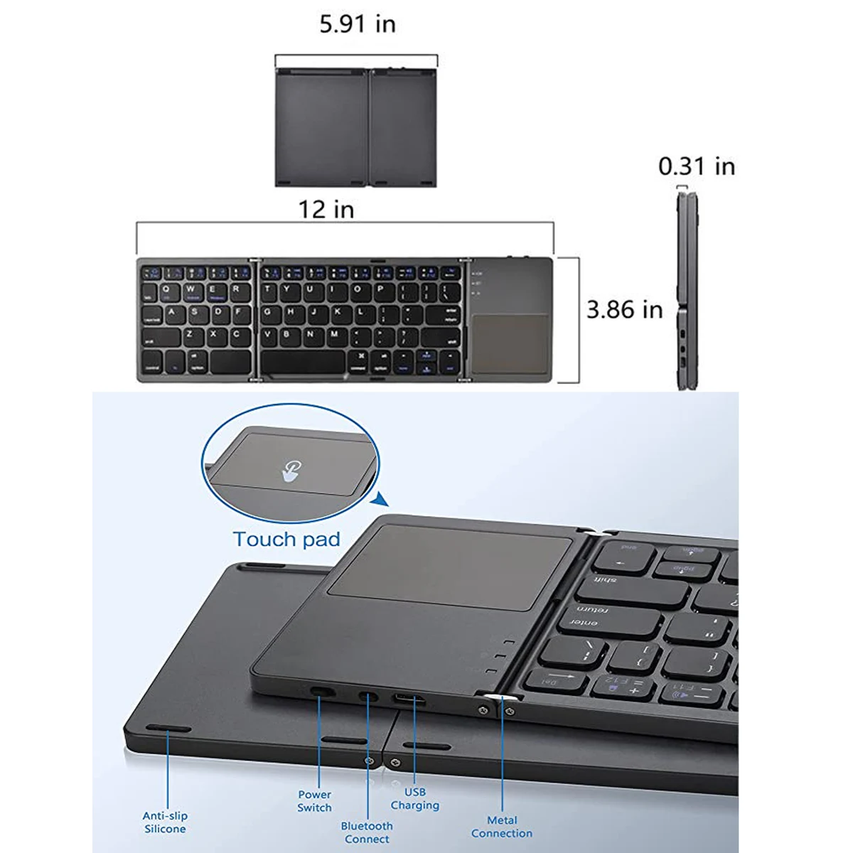 Foldable Touchpad Keyboard 1