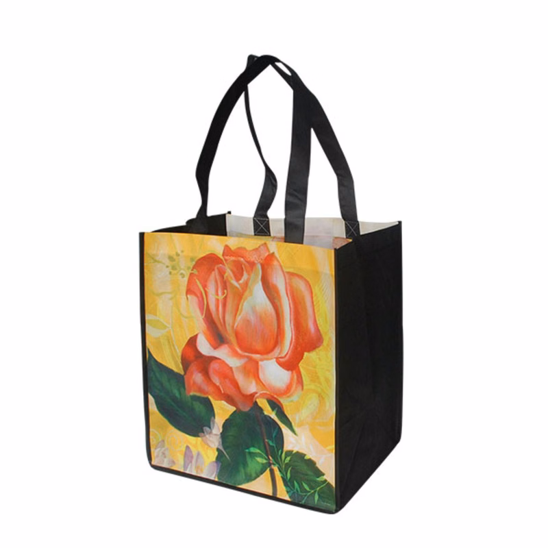 100 GSM Full Color Extra Large Grocery Shopping Tote Bag W/ Gusset (10" x 12" x 7")