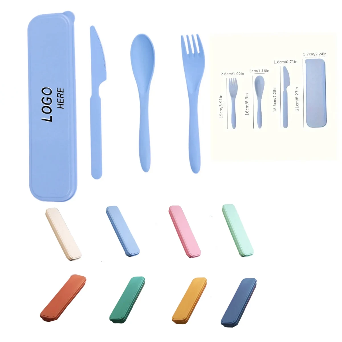 Reusable Travel Utensils Wheat Straw Set Eco-Friendly 1