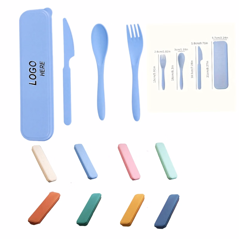 Reusable Travel Utensils Wheat Straw Set Eco-Friendly