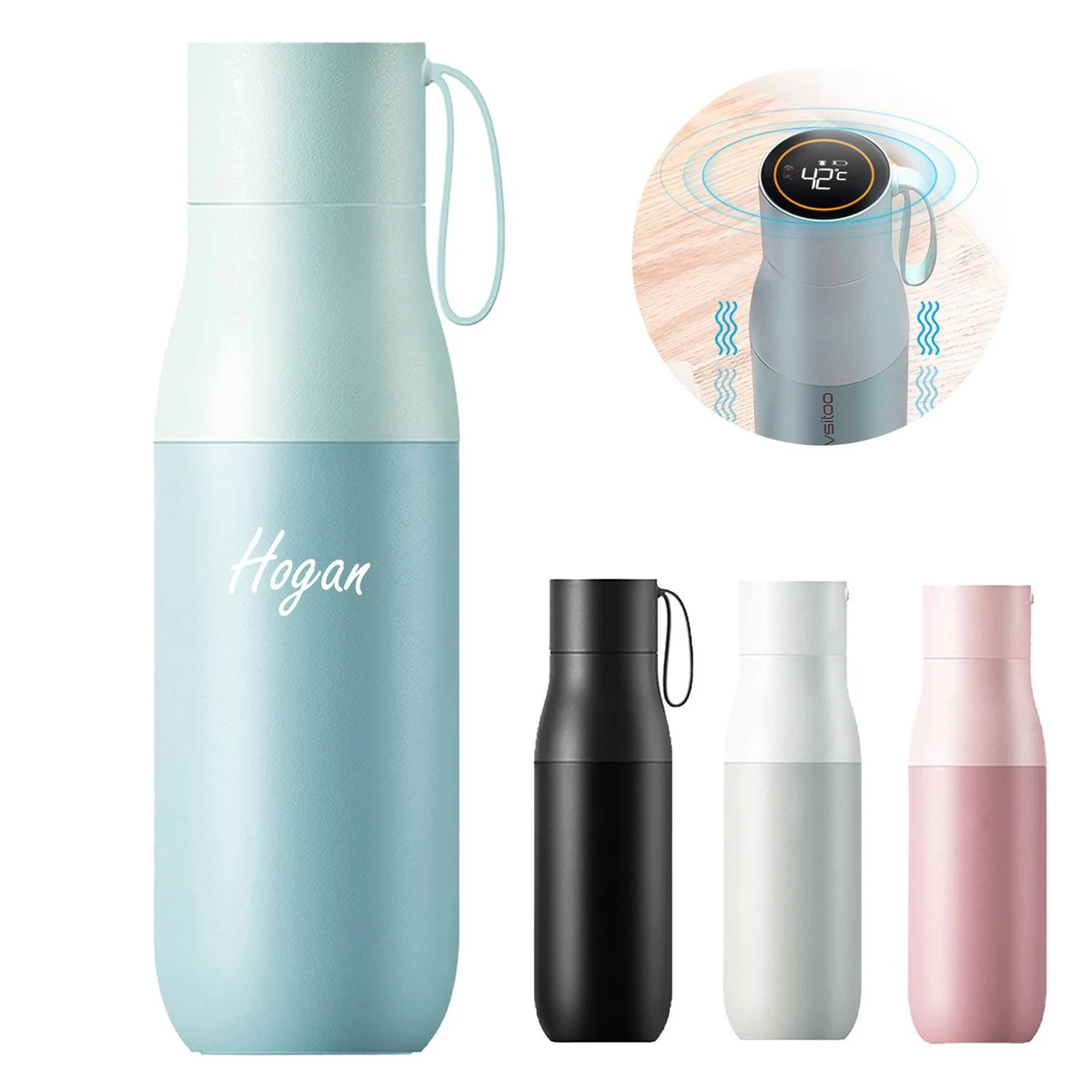 Smart temperature display tumbler cup Insulation Bottle, custom water bottle with logo imprint 1