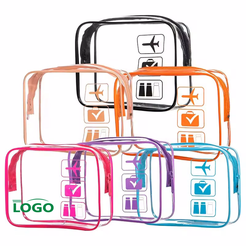 PVC Travel Toiletry Bag with Colorful Zipper Design