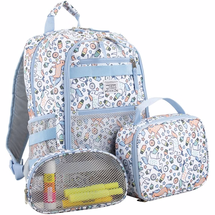 Backpack Lunch Bag Pencil Case Sets - Unicorns