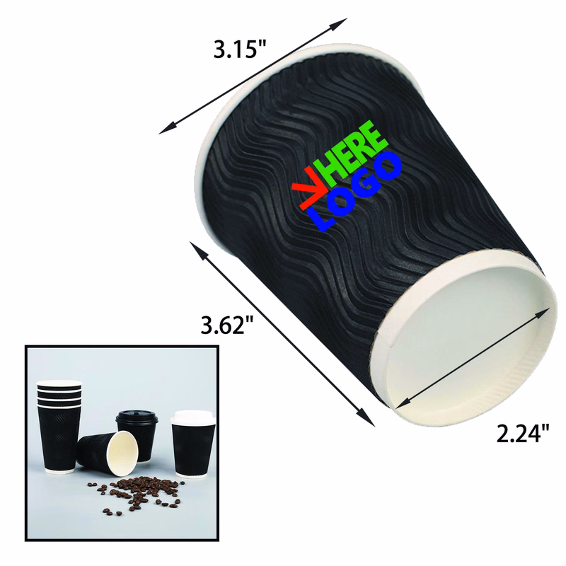 Full Color 8 OZ Disposable Corrugated Paper Cup