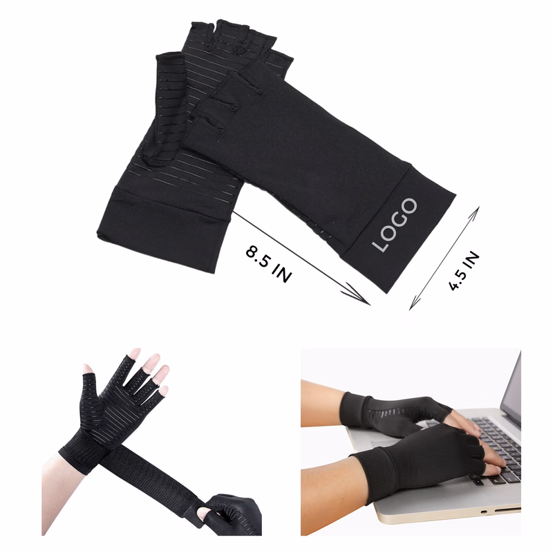 Thermal - Conductive Copper Fiber Fingerless Gloves