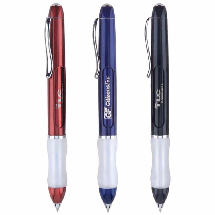 Dual V Logo Twist Ballpoint Brass Pen