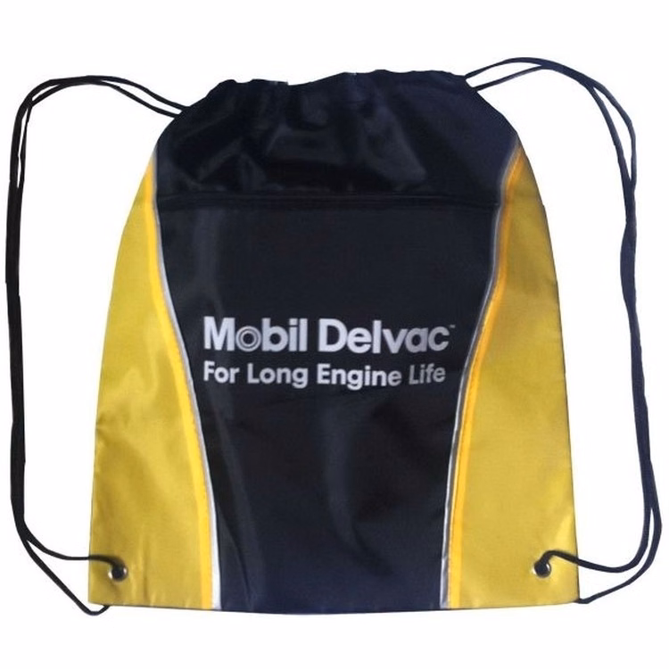 2 Tone Drawstring Backpack W/ Front Pocket