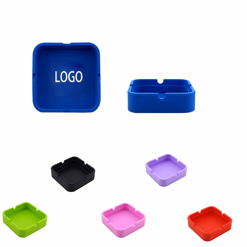 Solid Color Square Silicone Ashtray