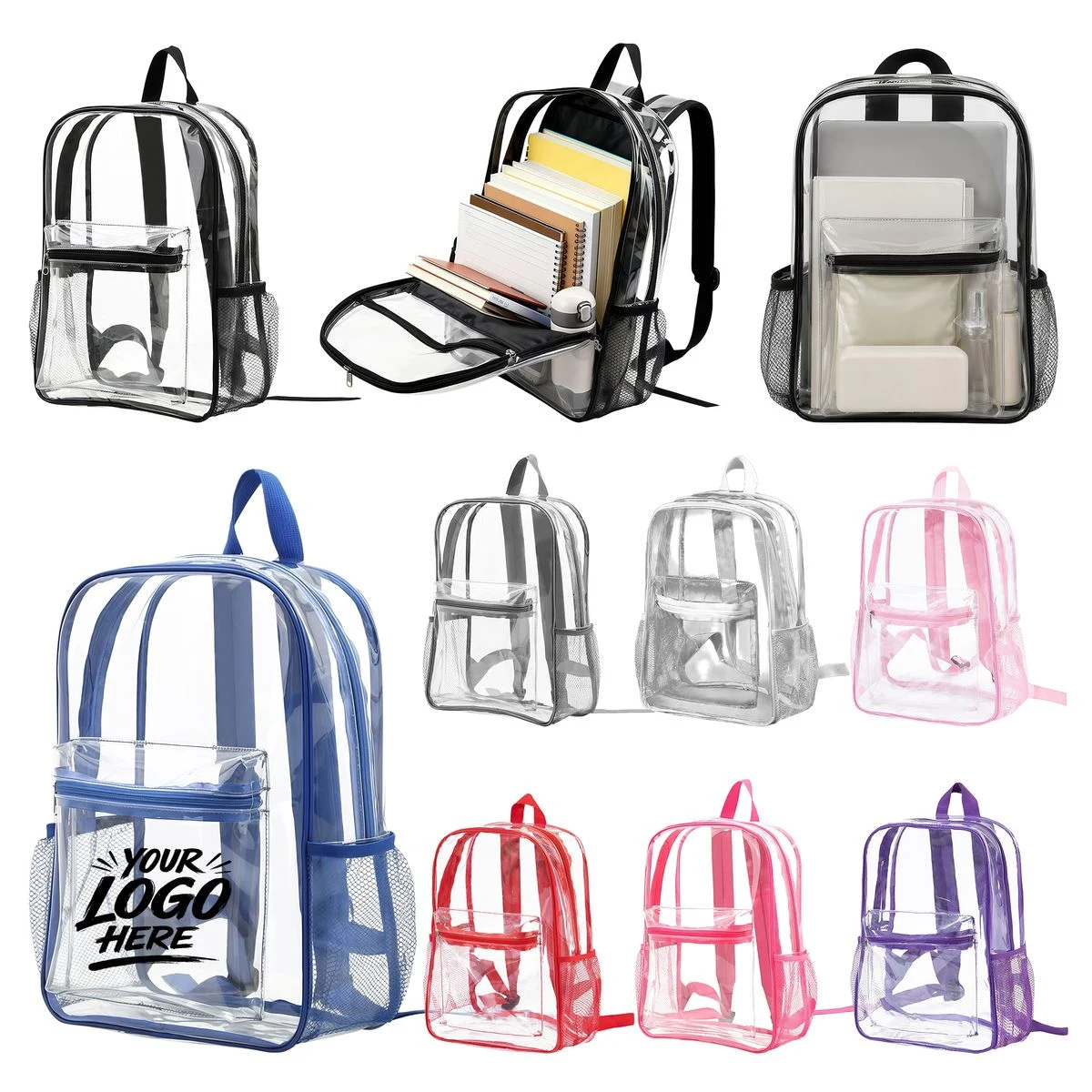Clear PVC Backpack Large Capacity Waterproof School Bag 1