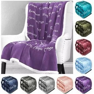 Polyester Word Printed Sherpa Blanket 1