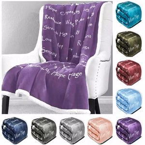 Polyester Word Printed Sherpa Blanket