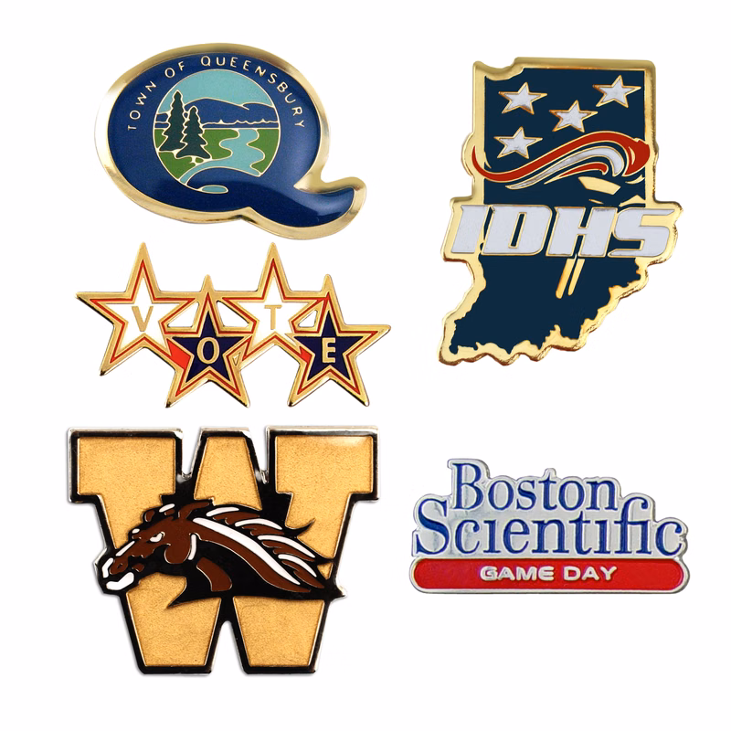Etched Soft Enamel Lapel Pins (1")