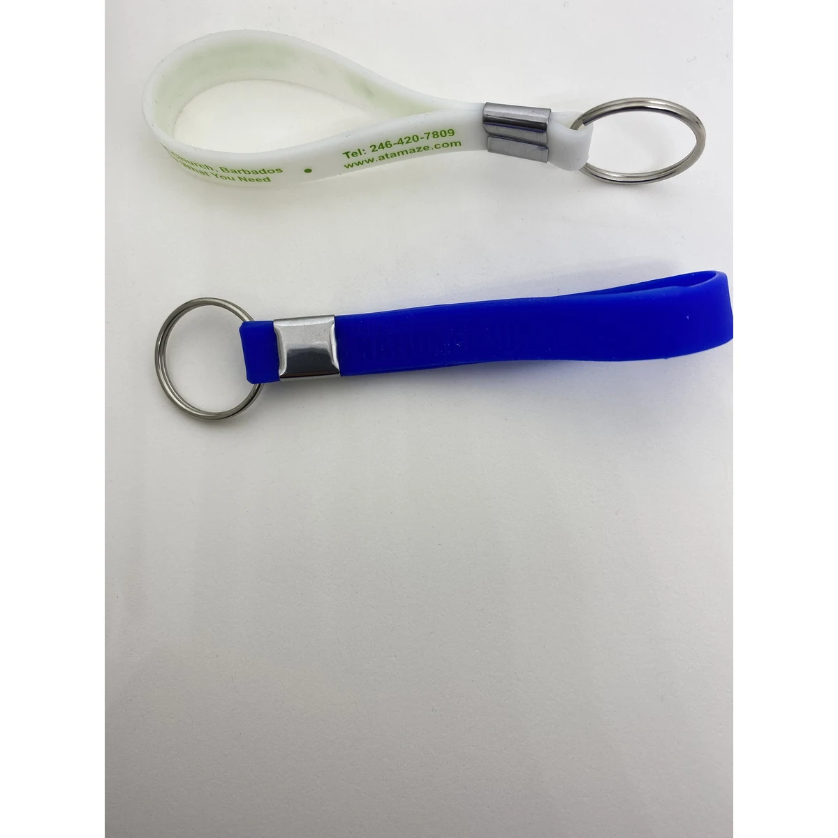 Glow In The Dark Debossed Silicone Wristband Keychain 1