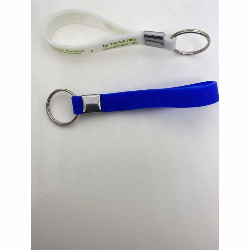 Glow In The Dark Debossed Silicone Wristband Keychain