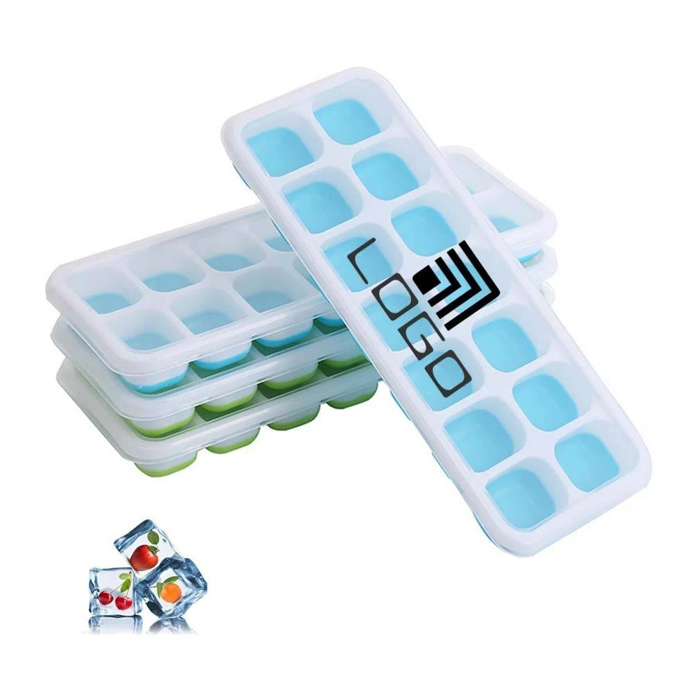 Pressing Ice Cube Tray With Lid And Container 1