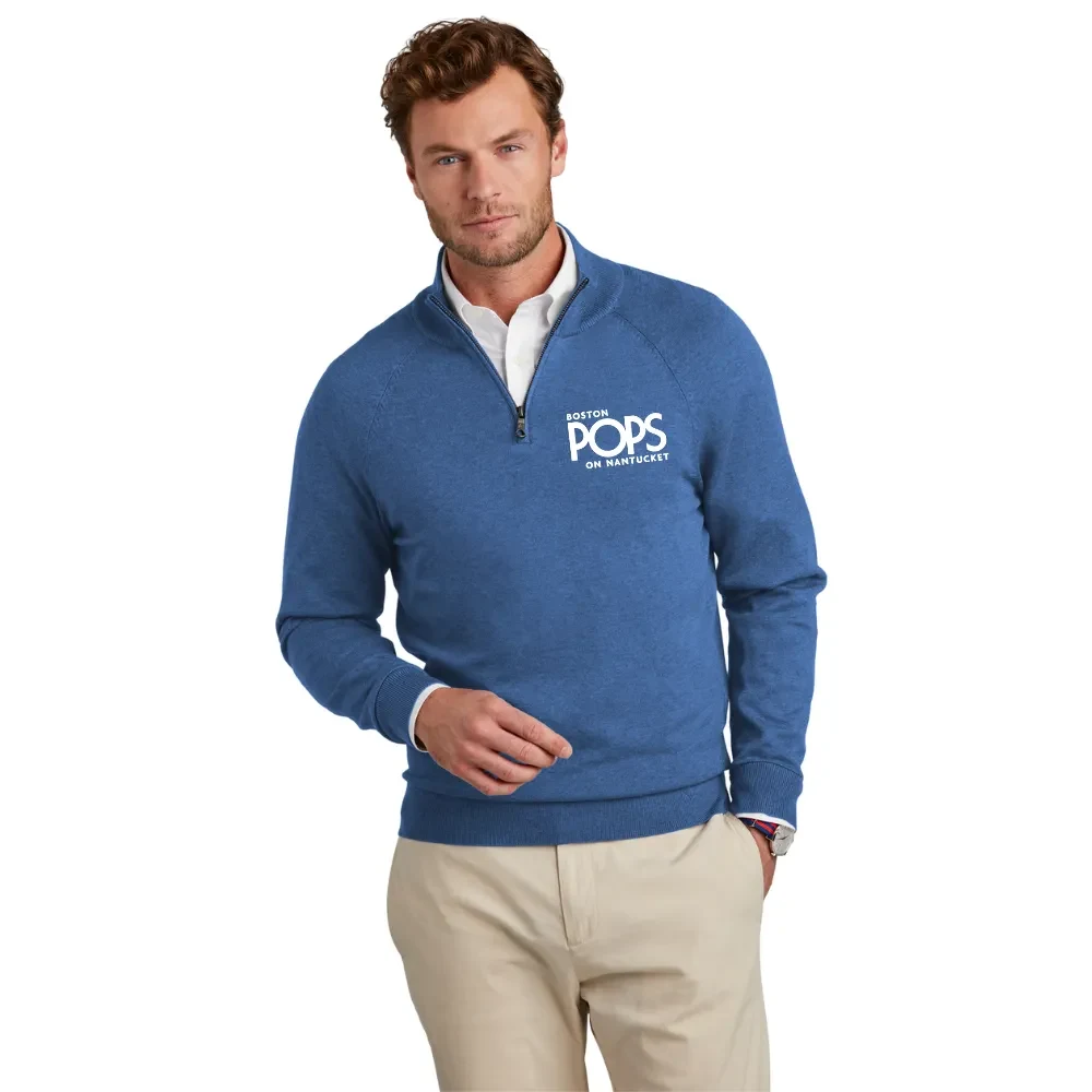 Brooks Brothers(R) Cotton Stretch 1/4-Zip Sweater, custom hoodie or sweatshirt with logo imprint 1