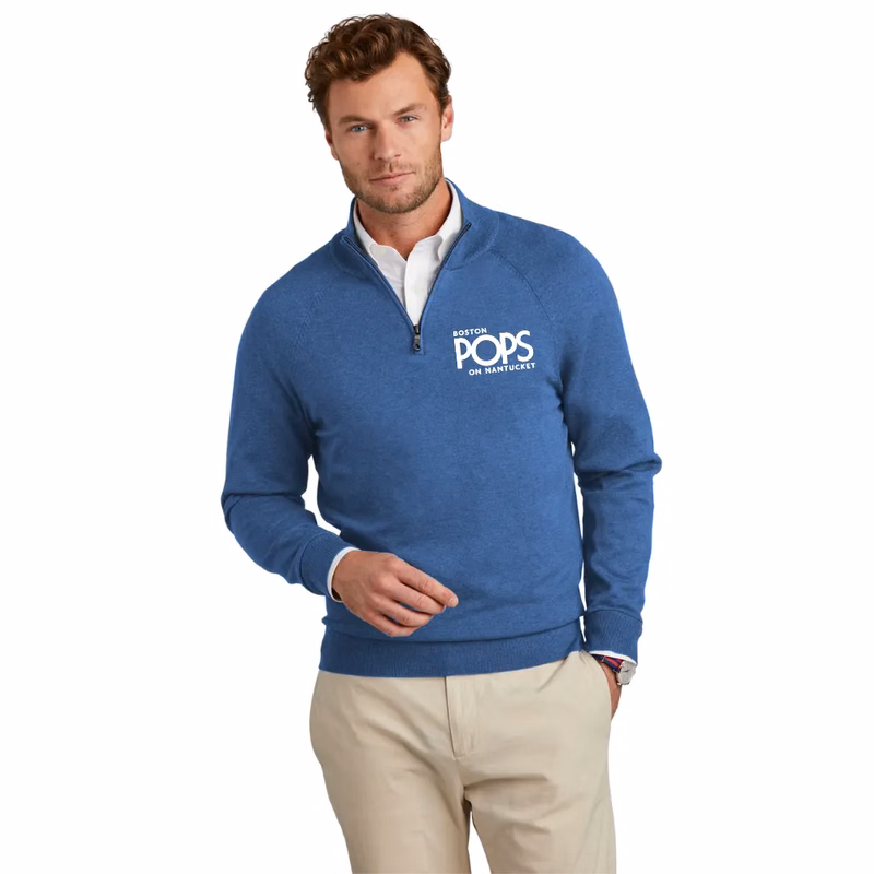 Brooks Brothers(R) Cotton Stretch 1/4-Zip Sweater