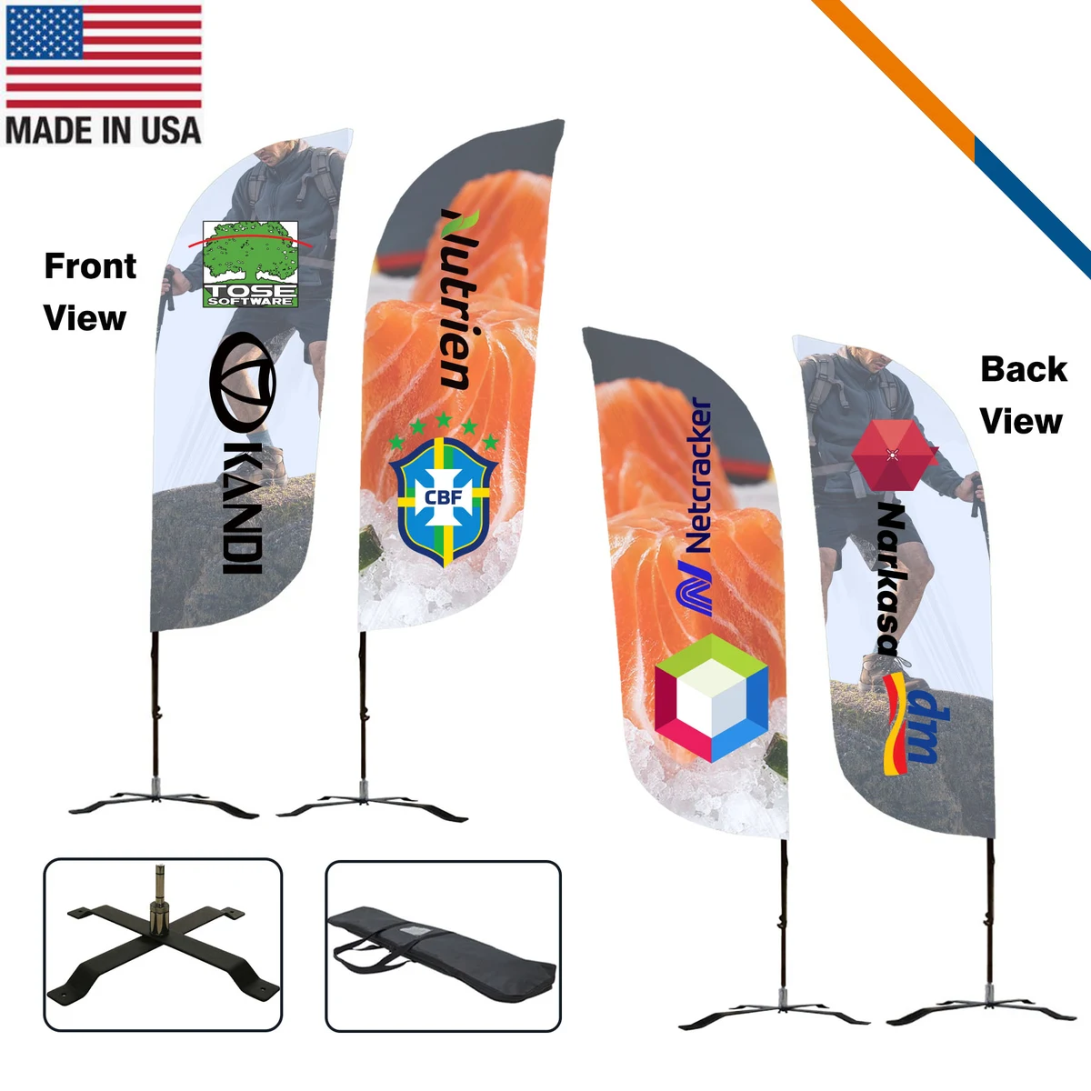 9' Zeno Double-Sided Feather Flag 1