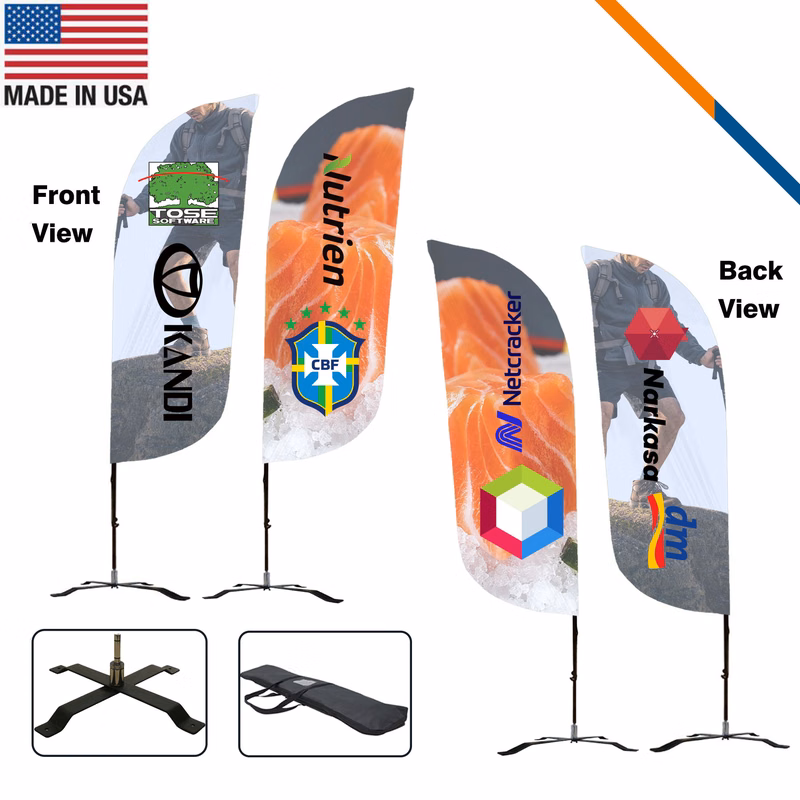 9' Zeno Double-Sided Feather Flag