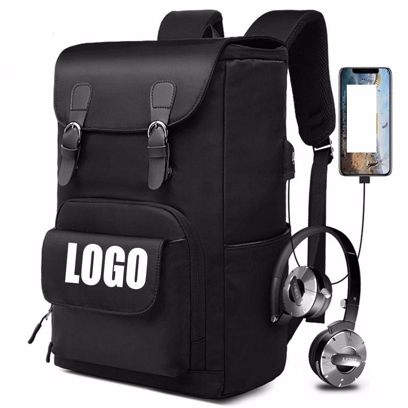 Custom Men's Sports Waterproof Laptop Bags with USB Port