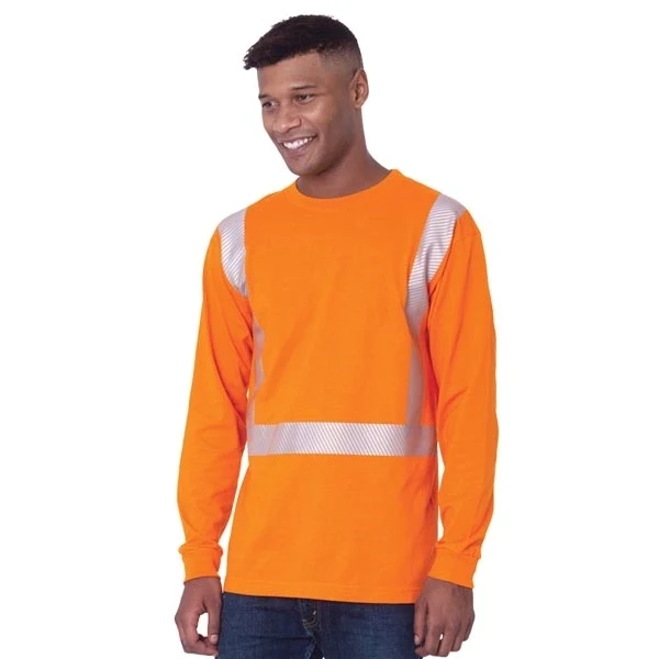 Made in USA Hi-Visibility 50/50 Long Sleeve Crew Tee 1