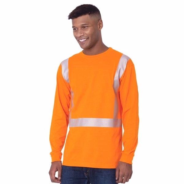 Made in USA Hi-Visibility 50/50 Long Sleeve Crew Tee