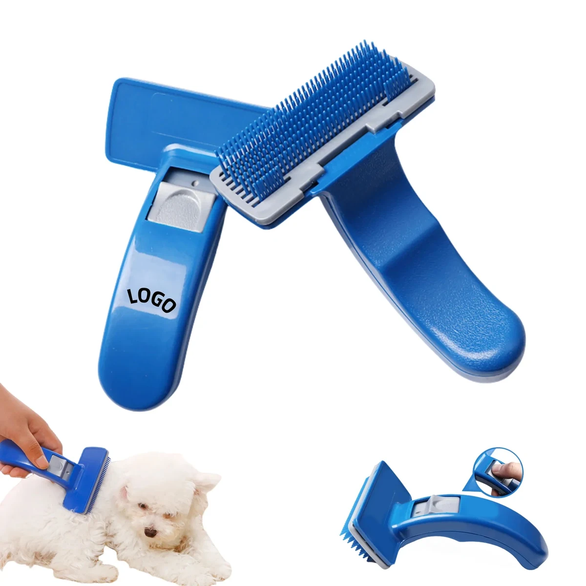 Small Self Cleaning Pet Grooming Shedding Brush 1