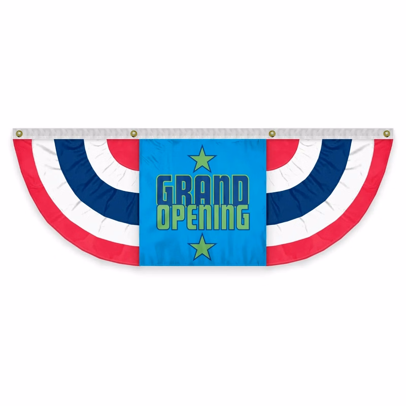 USA Pleated Full Fan With Grand Opening Center