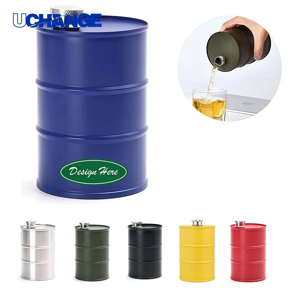 Mini Oil Drum Flask Container 1