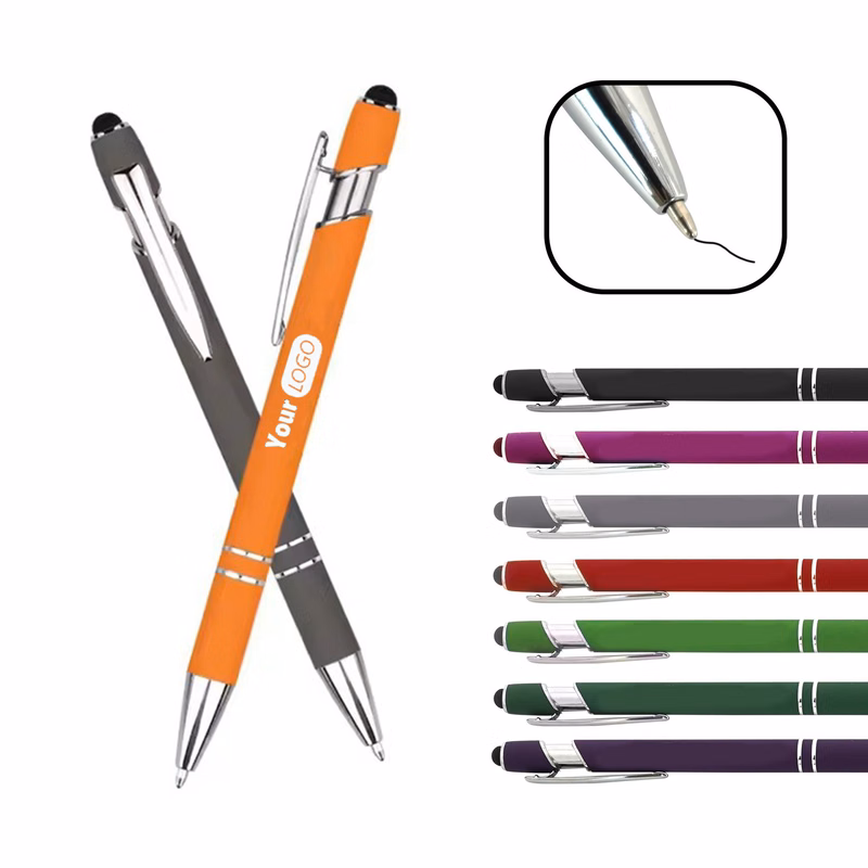 Retractable Stylus Metal Ballpoint Pen